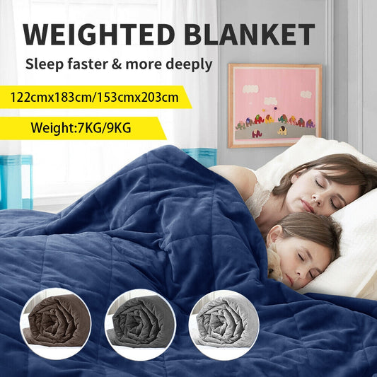 7kg/9kg Cooling Weighted Blanket for Adults Cotton Heavy Blankets Help Sleep / Reduce Anxiety Quilted Blankets for Autumn Winter